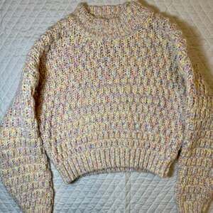 Universal Thread Chunky Crew Knit Sweater Pastel Multicolor